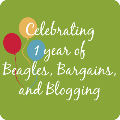 Celebrating 1 year of Beagles, Bargains, and Blogging