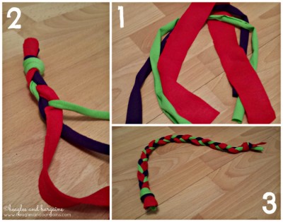 DIY rope and ring dog toys can also be multi-colored!