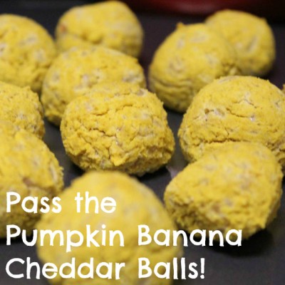 Pass the Pumpkin Banana Cheddar Balls!