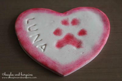 Valentine's Day DIY Clay Paw Print Hearts