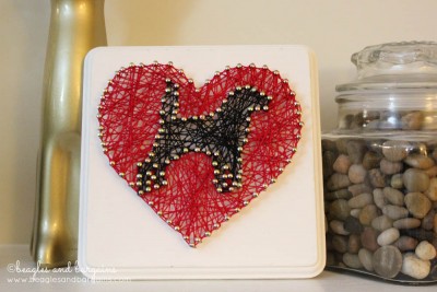 DIY Valentine's Day String Art with Dog Silhouette