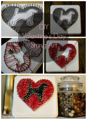 DIY Valentine's Day String Art with Dog Silhouette