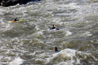 Kayakers going down Great Falls - Very dangerous!