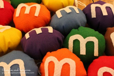 DIY M&Ms Halloween Costume for Dogs - Step 8 - Cut out "M"s for each M&M