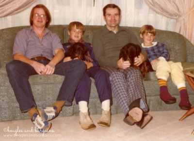 Grandpa Shipman and family with dachshunds