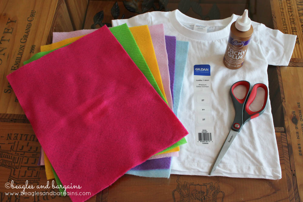 Supplies for an easy DIY Valentine Sweethearts Costume for Dogs