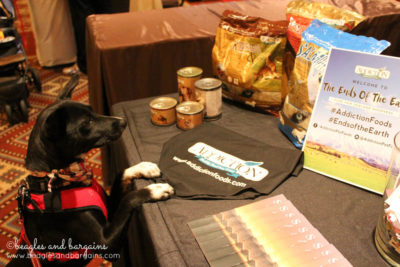 Ralph checks out Addiction, a pet food brand, while at BlogPaws 2016