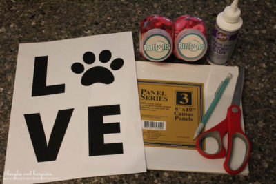 Supplies for a DIY Pet Inspired Button Art - Perfect Gift for Dog Moms - Valentine's Day