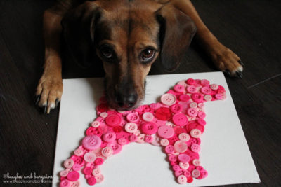 DIY Pet Inspired Button Art - Perfect Gift for Dog Moms - Valentine's Day