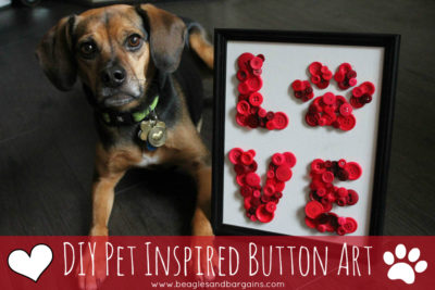 DIY Pet Inspired Button Art + Printable Template - Perfect Gift for Dog Moms - Valentine's Day
